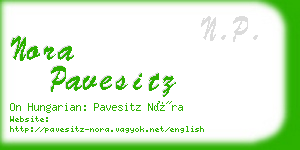 nora pavesitz business card